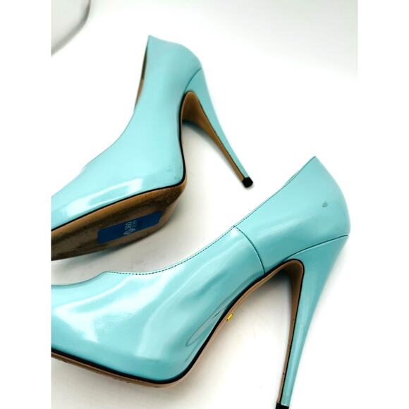 GUCCI GLOSSED-LEATHER PUMPS 110MM ELAISA LEATHER PUMPS IN Mint Green 39.5 - Picture 8 of 16